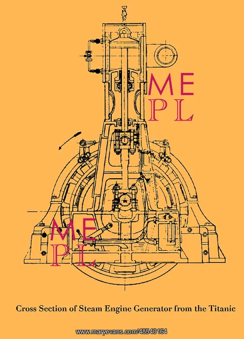 : Steam Engine Diagram, Titanic, 1911 : Steam Engine Diagram, Titanic, 1911