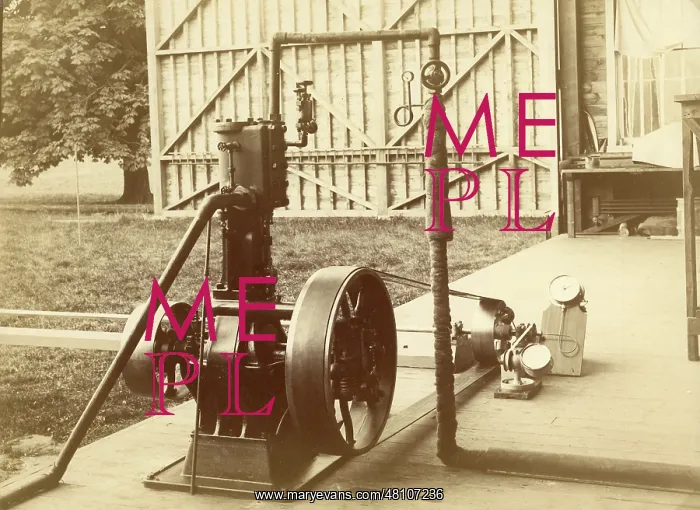 : Steam engine - shed at Baldwyn's Park, Kent, Sir Hiram Maxim : Steam engine - shed at Baldwyn's Park, Kent, Sir Hiram Maxim