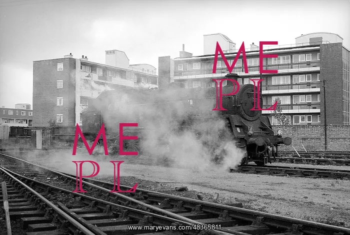 : Steam engine in steam at Nine Elms : Steam engine in steam at Nine Elms