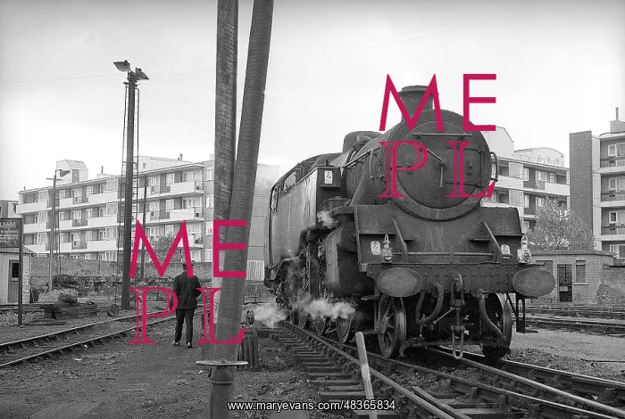 : Steam engine in steam at Nine Elms : Steam engine in steam at Nine Elms