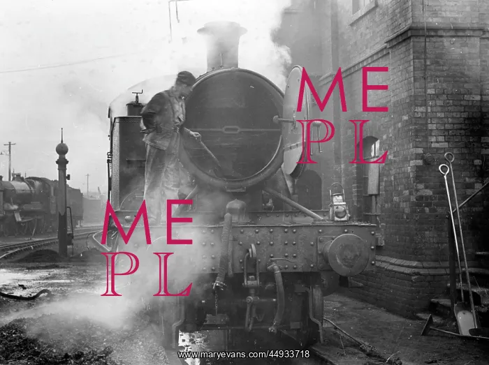 : Steam locomotive being serviced, Exeter St David's : Steam locomotive being serviced, Exeter St David's