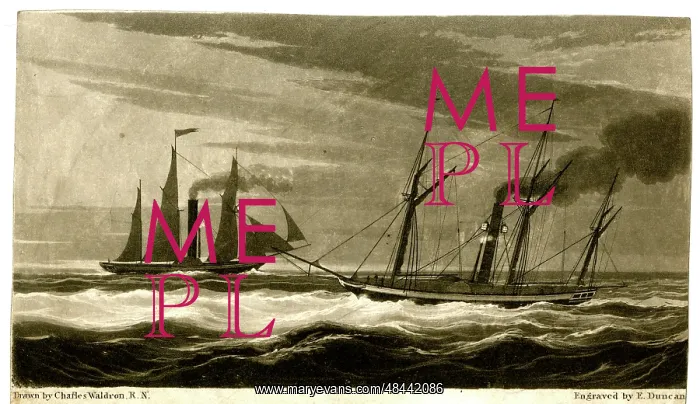  : Steam ships at night with lights to the foremast head