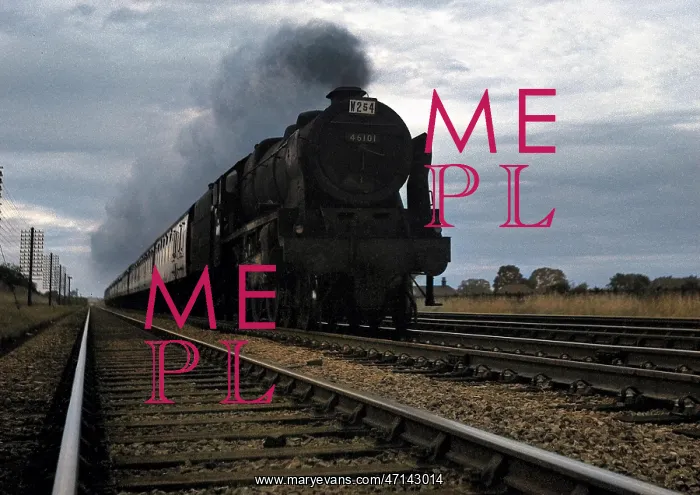 : Steam train seen from ground level : Steam train seen from ground level