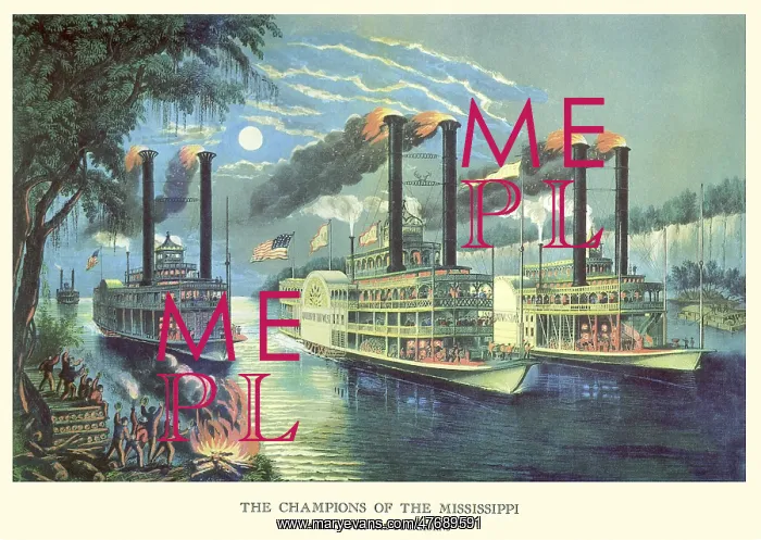 : Steamboats on River : Steamboats on River