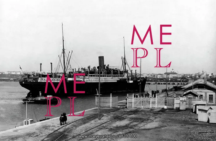 : Steamer Corcorado in the harbour of Constanza in World War : Steamer Corcorado in the harbour of Constanza in World War
