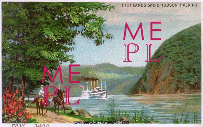  : Steamer on Hudson River Highlands, New York State, USA