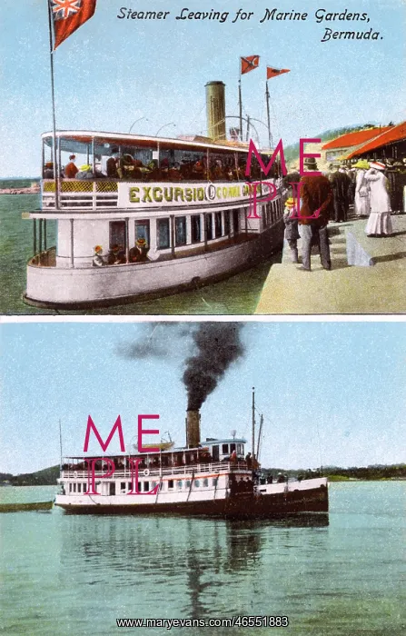 : Steamer leaving for Marine Gardens, Bermuda : Steamer leaving for Marine Gardens, Bermuda