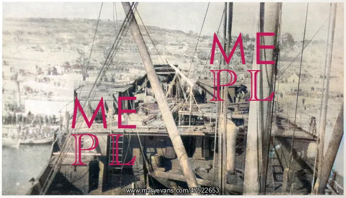 : Steamer River Clyde at Cape Helles, Gallipoli, WW1 : Steamer River Clyde at Cape Helles, Gallipoli, WW1
