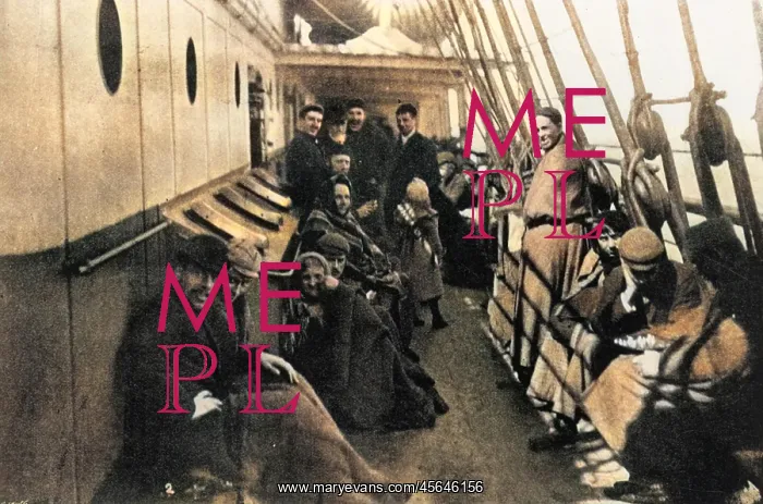 : Steerage passengers on an emigrant ship : Steerage passengers on an emigrant ship