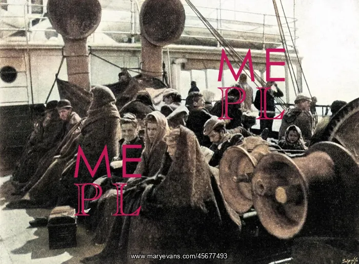 : Steerage passengers on an emigrant ship : Steerage passengers on an emigrant ship