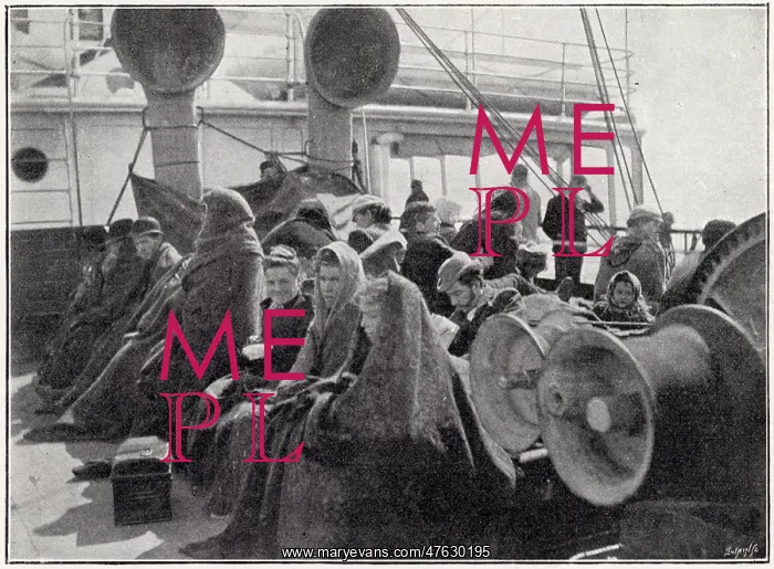 : Steerage passengers on an emigrant ship : Steerage passengers on an emigrant ship