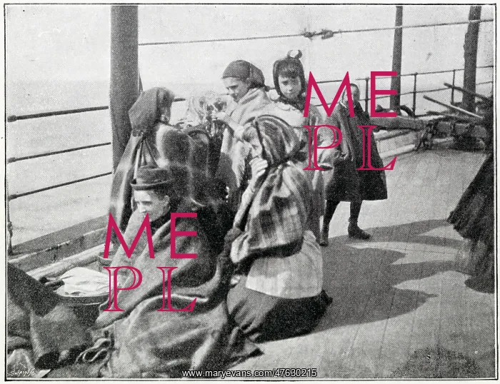 : Steerage passengers on an emigrant ship : Steerage passengers on an emigrant ship