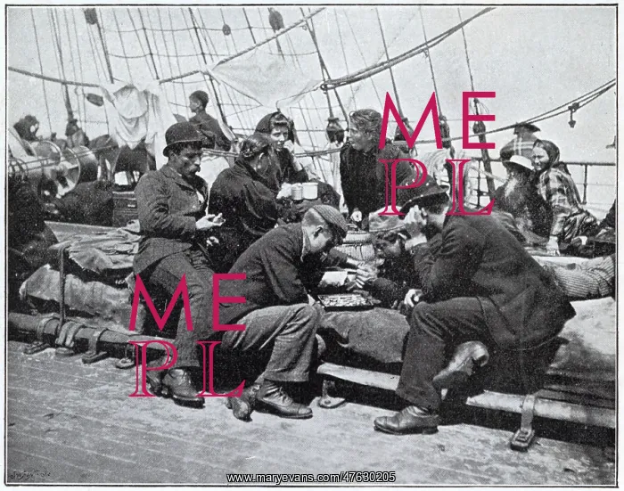 : Steerage passengers on an emigrant ship, recreations : Steerage passengers on an emigrant ship, recreations