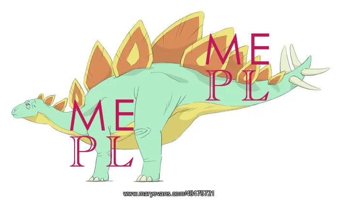 : Stegosaurus pencil drawing with digital color : Stegosaurus pencil drawing with digital color