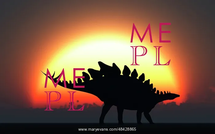 : A Stegosaurus silhouetted against the setting Sun at the ? : A Stegosaurus silhouetted against the setting Sun at the ?