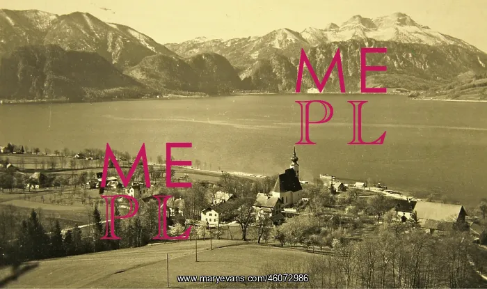  : Steinbach at Lake Attersee. View from high up on the