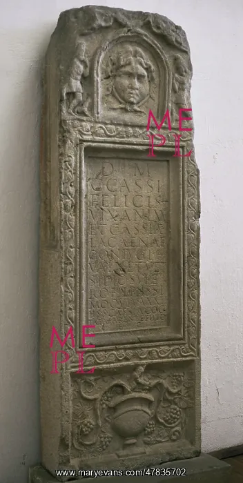 : Stele erected by Cassia Cogitata in memory of : Stele erected by Cassia Cogitata in memory of