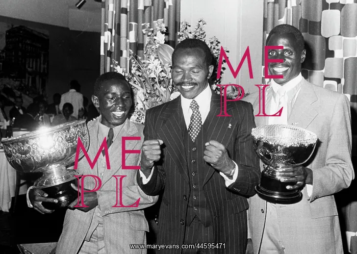 : Stephen Muchoki poses for a photo with Kipchoke : Stephen Muchoki poses for a photo with Kipchoke