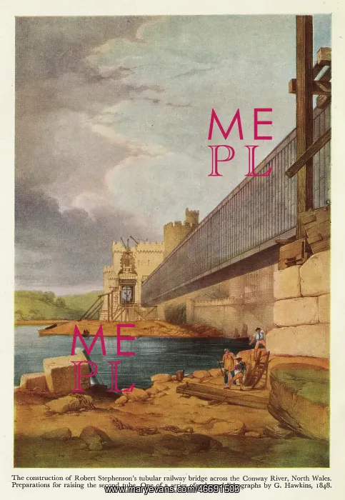 : Stephenson's Railway bridge across the Conway River : Stephenson's Railway bridge across the Conway River