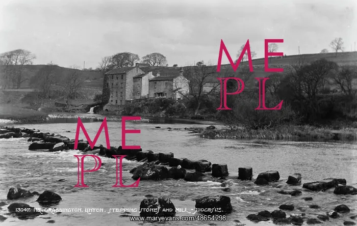 : Stepping Stones and Mill near Grassington : Stepping Stones and Mill near Grassington