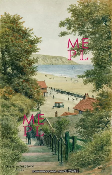: Steps to the beach, Filey, North Yorkshire : Steps to the beach, Filey, North Yorkshire