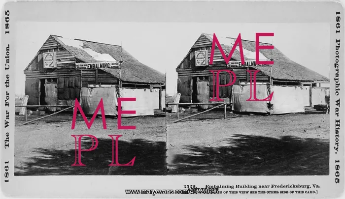 : Stereo photograph of an embalming building ? : Stereo photograph of an embalming building ?