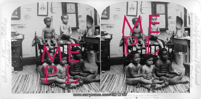 : Stereocard with African American children ? : Stereocard with African American children ?