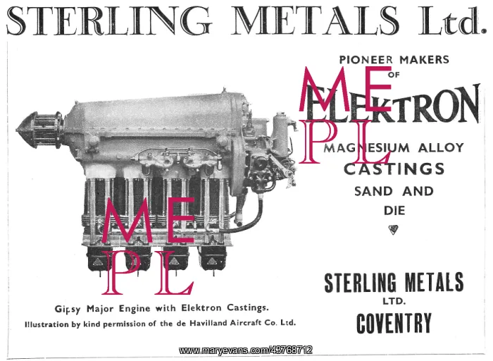 : Sterling Metals Elektron Castings 1933 : Sterling Metals Elektron Castings 1933