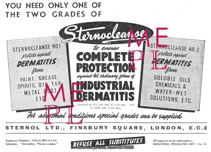 : Sternol Dermatitis Prevention Creams - STERNOCLEANSE : Sternol Dermatitis Prevention Creams - STERNOCLEANSE