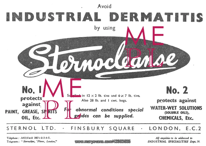 : Sternol Dermatitis Prevention Creams - STERNOCLEANSE : Sternol Dermatitis Prevention Creams - STERNOCLEANSE