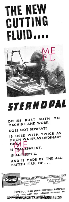 : Sternol Machine Tool Cutting Oils - STERNOPAL : Sternol Machine Tool Cutting Oils - STERNOPAL