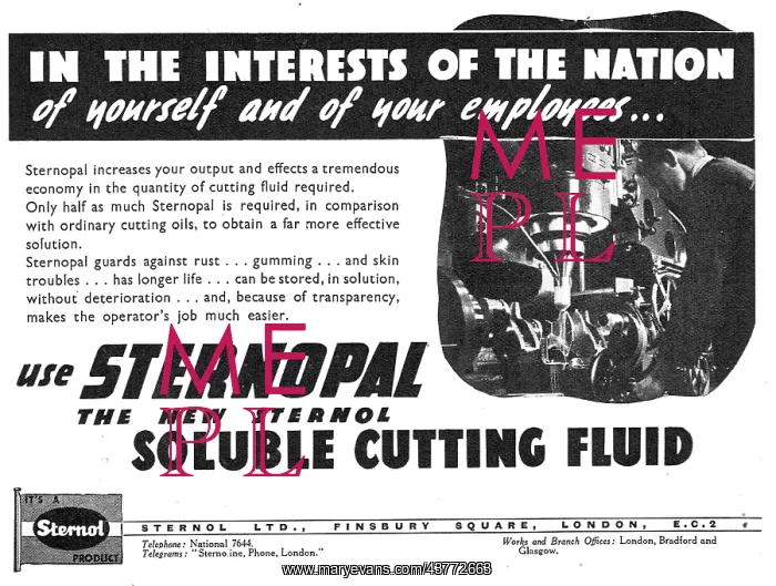 : Sternol - Sternopal Machine Tool Cutting Fluid : Sternol - Sternopal Machine Tool Cutting Fluid