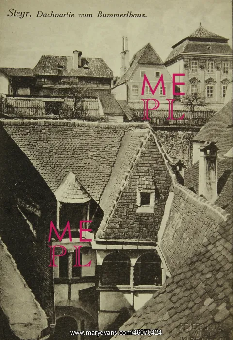 : Steyr. Roofscape at Bummerlhaus'. About 1910 : Steyr. Roofscape at Bummerlhaus'. About 1910