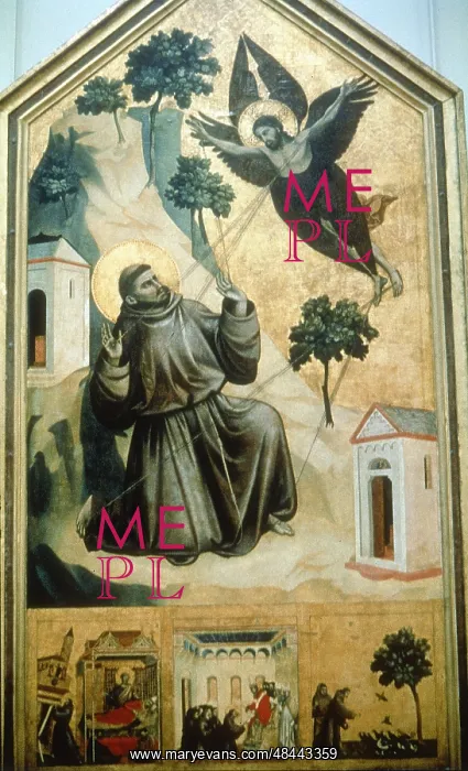 : Stigmatisation of St Francis, tempera and gold, by Giotto : Stigmatisation of St Francis, tempera and gold, by Giotto