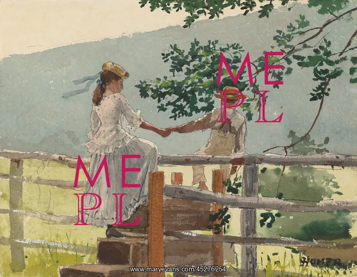 : On the Stile, by Winslow Homer : On the Stile, by Winslow Homer