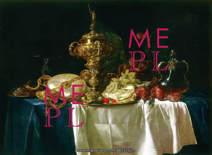 : Still-life of vases and fruit; : Still-life of vases and fruit;