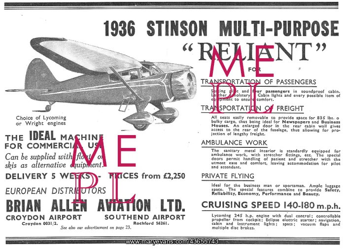 : Stinson Reliant - Brian Allen Aviation : Stinson Reliant - Brian Allen Aviation