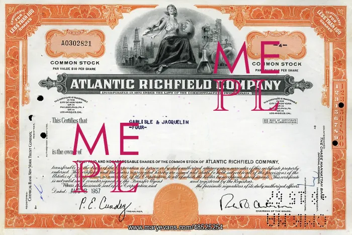: Stock Share Certificate - Atlantic Richfield Company : Stock Share Certificate - Atlantic Richfield Company