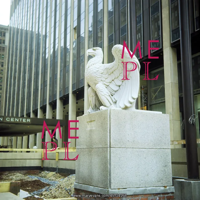 : Stone Eagle from Old Pennsylvania Station Installed : Stone Eagle from Old Pennsylvania Station Installed