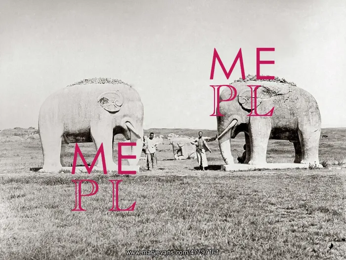  : Stone Elephants, Ming tombs, Nanjing, China, c.1890