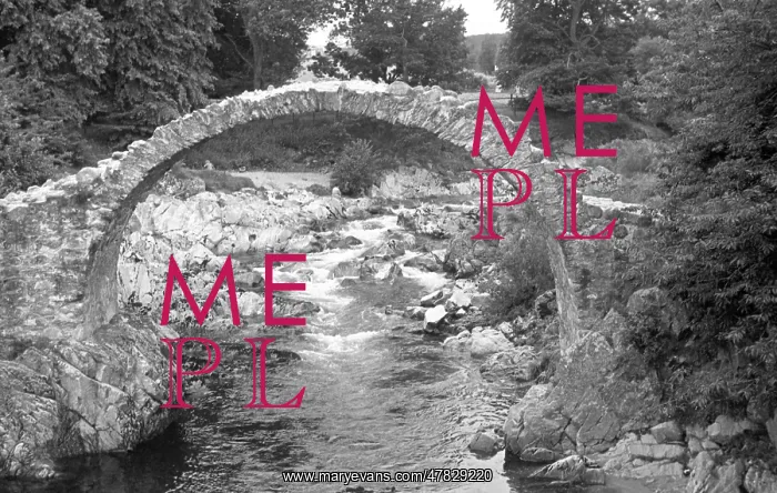 : Stone footbridge over a mountain beck : Stone footbridge over a mountain beck