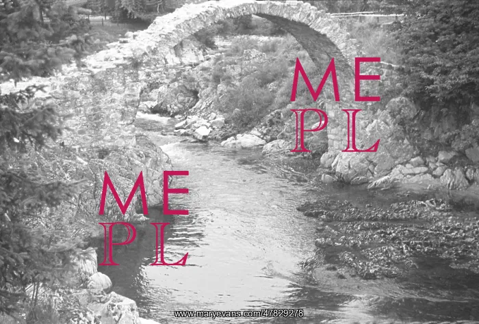 : Stone footbridge over a mountain beck : Stone footbridge over a mountain beck