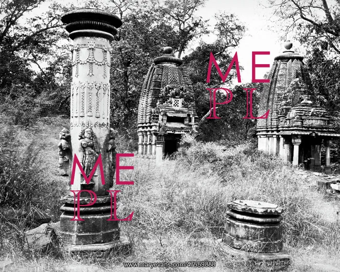 : Stone pillars at Baroli, Rajasthan, India : Stone pillars at Baroli, Rajasthan, India