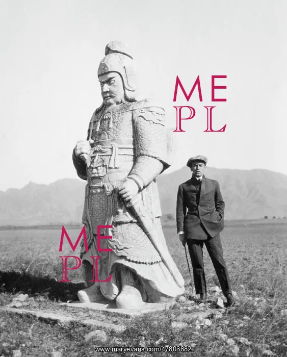  : Stone warrior, soldier, Ming tombs, China, c.1910