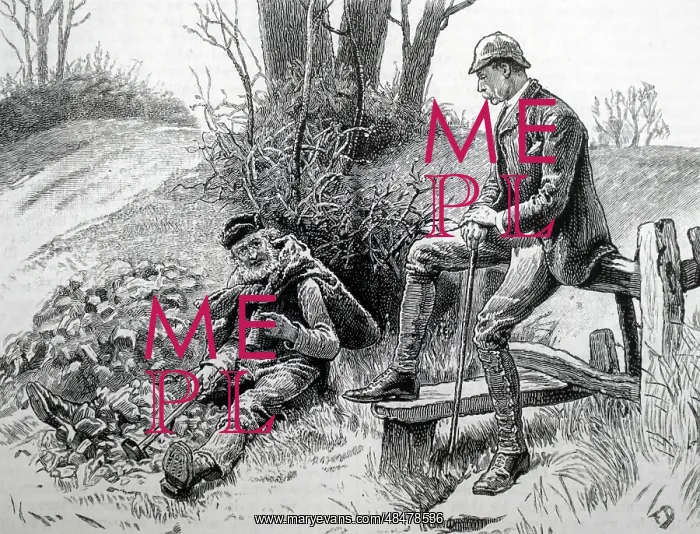 : Stonebreaker having a chat with country gentleman : Stonebreaker having a chat with country gentleman