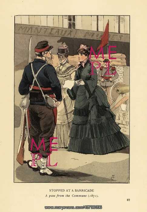 : Stopped at a barricade, a pass from the Paris Commune, 1871 : Stopped at a barricade, a pass from the Paris Commune, 1871