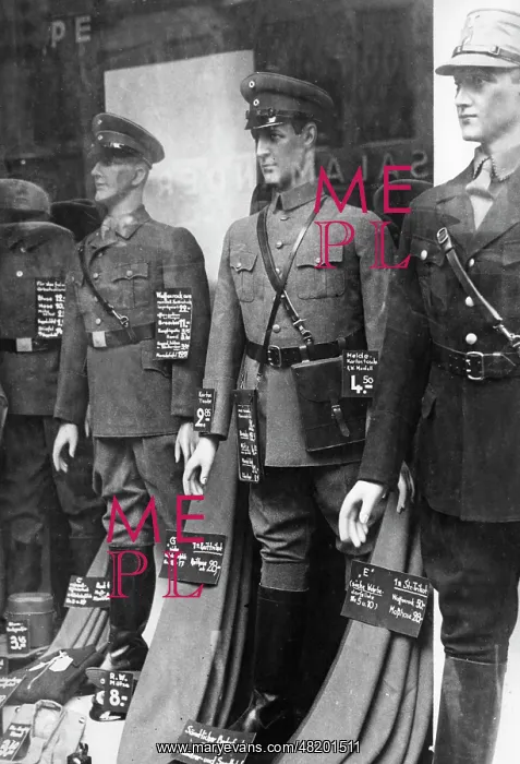 : Store with uniforms in Berlin, 1933 : Store with uniforms in Berlin, 1933