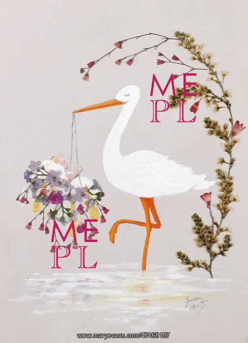 : Stork with New Baby : Stork with New Baby