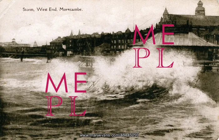 : Storm at West End, Morecambe, Lancashire : Storm at West End, Morecambe, Lancashire