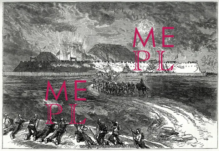 : Storming the Taku Forts, Second Opium War, China : Storming the Taku Forts, Second Opium War, China